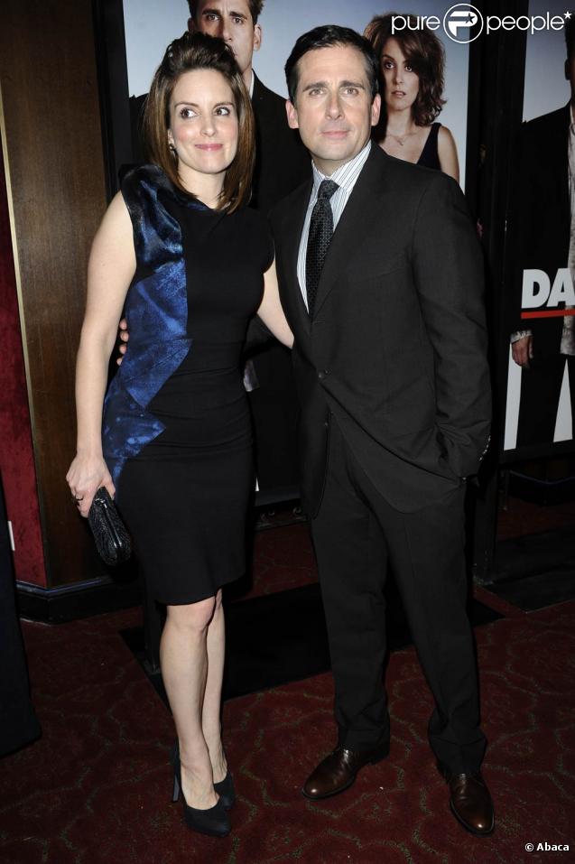 La délirante Tina Fey et Steve Carell à l'occasion de l'avant-première de  Crazy Night , de Shawn Levy, qui s'est tenue au Ziegfeld Theatre, à New York, le 6 avril 2010.