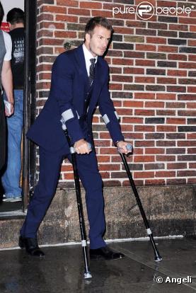 David Beckham sortant du Late Show with David Letterman à New York, le 26 avril 2010