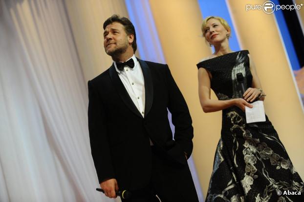 Russell Crowe et Cate Blanchett lors de la cérémonie d'ouverture du festival de Cannes 2010