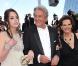 Alain Delon, sa fille Anouchka habillée par Elie Saab et Claudia Cardinale sur le tapis rouge de Cannes le 14 mai 2010