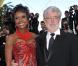George Lucas et sa bien-aimée Mellody Hobson au 63e festival de Cannes. 14/05/2010