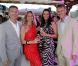 David Coulthard, Karen Minier, Claus Dietrich Lahrs et son épouse Iris en rouge lors de la soirée Hugo Boss à la Villa Key Largo au Cap d´ Ail à Monte Carlo le 14 mai 2010