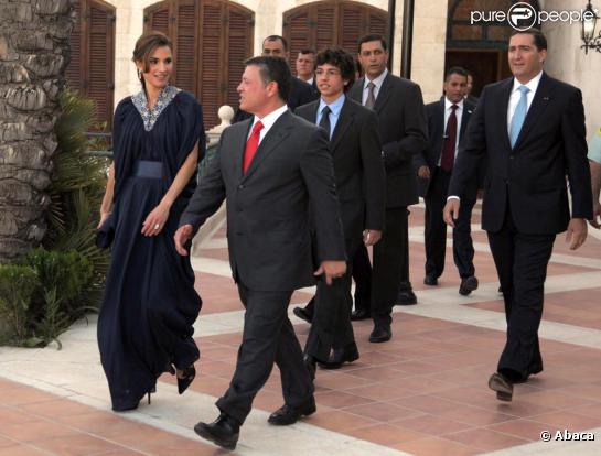 Rania de Jordanie et son époux le roie Abdullah II lors de la fête d'indépendance de la Jordanie. Le 25 mai 2010