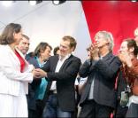 Ségolène Royal soutenue par Bénabar, Mathias Malzieu et Jacques Higelin<br />