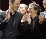 Arthur et Christian Clavier sont venus féliciter Nicolas Sarkozy le soir de sa victoire<br />