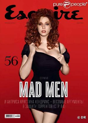La superbe Christina Hendricks en couverture de l'édition russe de juin 2010 du magazine  Esquire . 