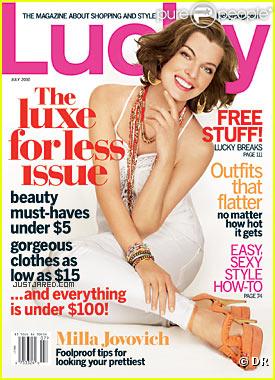 Milla Jovovich en couverture de Lucky en juillet 2010