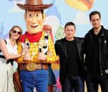 Frédérique Bel, Benoît Magimel et Grand Corps Malade à l'occasion de l'avant-première de  Toy Story 3 , au Gaumont du Disney Village, à Marne-la-Vallée, le 26 juin 2010.