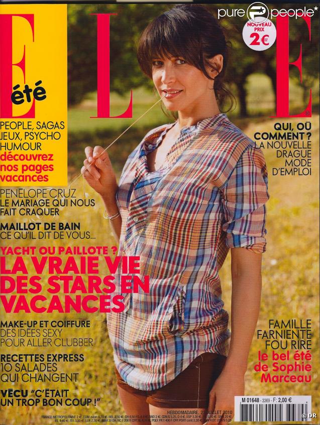 Sophie Marceau en couverture du magzine ELLE du 23 juillet 2010