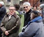 Robin Williams et Richard Belzer sur le tournage de Law and Order le 28 mars 2008