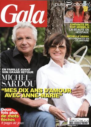 Michel Sardou et Anne-Marie en couverture du magazine Gala 