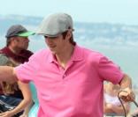 Christophe Soumillon lors de la course d'anes organisée à Trouville en Normandie le 11 août 2010 
