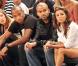 Eva Longoria et Tony Parker assistent au match de basket opposant les Etats-Unis à la France à New York le 15 août 2010