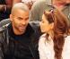 Eva Longoria et Tony Parker assistent au match de basket opposant les Etats-Unis à la France à New York le 15 août 2010