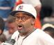 Le réalisateur Spike Lee lors du match de basket opposant les Etats-Unis à la France à New York le 15 août 2010
