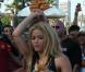 Shakira sur le tournage de son nouveau clip à Bercelone, le 18 août 2010