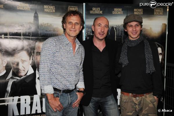 Charles Berling, Fabrice Genestal et Joffrey Verbruggen à la première de Krach, à l'UGC Cine Bercy, à Paris