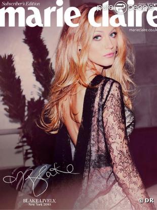 Blake Lively en couverture du Marie-Claire UK (édition réservée aux abonnés) du mois d'octobre 2010