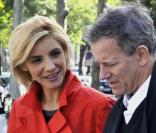 Clotilde Courau et Francis Huster, à l\'occasion de la conférence de presse de rentrée de la chaîne du câble Paris-Première, au Palais de Tokyo, à Paris, le 9 septembre 2010.
