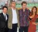 Adam McKay, Will Ferrell, Mark Wahlberg et Eva Mendes lors de l'avant-première de  Very Bad Cop s, à Moscou, en Russie, le 13 septembre 2010.