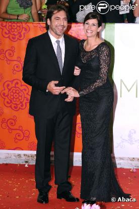 Javier Bardem au bras de la ravissante Julia Roberts, à l'occasion de l'avant-première italienne de  Mange, Prie, Aime , à Rome, le 16 septembre 2010.