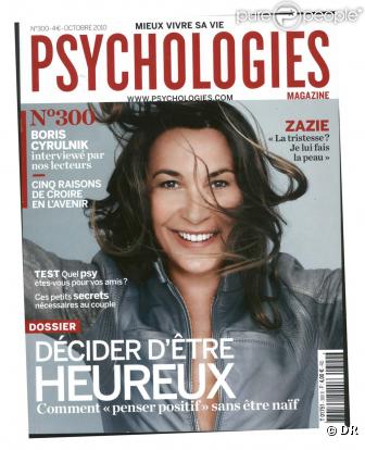 Zazie en couverture  Psychologies  magazine, octobre 2010