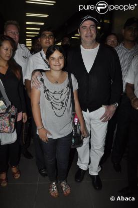 John Travolta et sa fille Ella, à Mumbai, en Inde