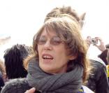 Jane Birkin lors de la manifestation pro-tibétaine au Trocadéro à Paris, le 7/04/08