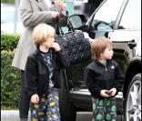 Sharon Stone fait ses courses avec ses fils Laird et Quinn, le 17/10/10 à Beverly Hills