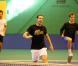 Michaël Llodra s'entraîne avec l'équipe de France de tennis en vue de la finale contre la Serbie du 3 au 5 décembre, le 23 novembre, à Saint-Cyprien