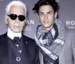 Baptiste Giabiconi et Karl LAgerfeld 