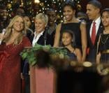 Barack et Michelle Obama ont reçu Mariah Carey pour le concert de Noël de Washington le 12 décembre 2010