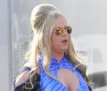 David Spade, version femme, sur le tournage de Jack and Jill à Los Angeles le 19 janvier 2011