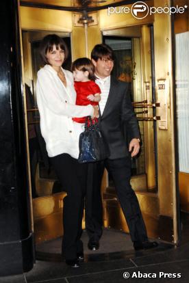 Tom Cruise avec Kathie Holmes et Suri Cruise