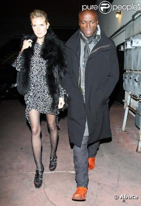 Heidi Klum et Seal à la sortie d'un restaurant après un dîner en amoureux à Los Angeles le 2 février 2011