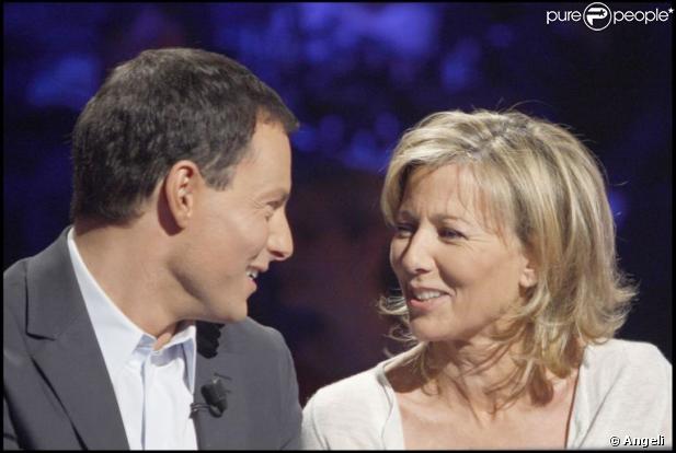Marc-Olivier Fogiel et Claire Chazal sur le plateau de Qui veut gagner des millions ?, spéciale people