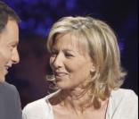 Marc-Olivier Fogiel et Claire Chazal sur le plateau de Qui veut gagner des millions ?, spéciale people