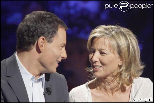 Marc-Olivier Fogiel et Claire Chazal sur le plateau de Qui veut gagner des millions ?, spéciale people