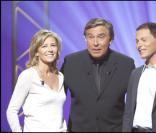 Marc-Olivier Fogiel, Jean-Pierre Foucault et Claire Chazal sur le plateau de Qui veut gagner des millions ?, spéciale people