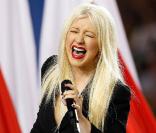 Christina Aguilera lors de la finale du Super Bowl 2011