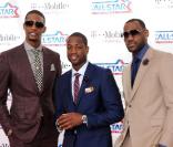 Chris Bosh, Dwyane Wade et LeBron James à la soirée des NBA All-Star Game, à Los Angeles le 20 février 2011