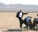 Eric Cantona en plein tournage pour la pub L'Oreal for men, dans le désert de Mojave, en Californie, le 14 février 2011