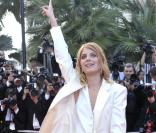 Mélanie Laurent lors de son passage au Festival de Cannes en 2008 avec l'équipe d'Inglourious Basterds de Quentin Tarantino