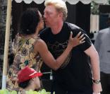  Boris Becker embrasse son ex Barbara Feltus à Miami le 8 mars 2011 