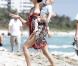 Lilly Becker et son fils Amadeus, en compagnie de la nounou sur la plage à Miami le 8 mars 2011