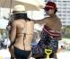 Lilly Becker et son fils Amadeus, en compagnie de la nounou sur la plage à Miami le 8 mars 2011