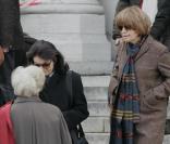 <p>Nadine Trintignant et Anouk Aimée aux obsèques d\'Annie Fargue le 10 mars 2011 au Père Lachaise à Paris dans le 20e arrondissement</p>