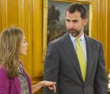 Letizia et Felipe d'Espagne en audience officielle au Palais de Zarzuela, Madrid le 11 mars 2011
