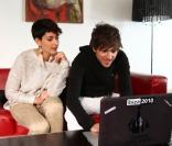 Quentin Mosimann et Sheryfa Luna dans le making of du clip  All Alone (Est-ce qu'un jour) , tourné le 15 mars 2011.