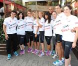 Taïg Khris, Laury Thilleman, Alexandra Rosenfeld, Sylvie Tellier, Karine Lima, Marc Raquil et Samuel Etienne ont couru pour Mécénat Chirurgie Cardiaque, lors du 35ème Marathon de Paris, le 10 avril 2011